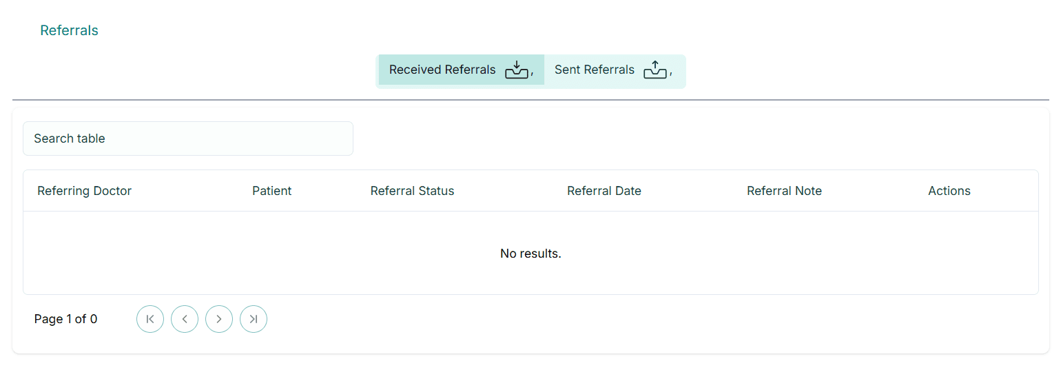 Referral handoff tracking view